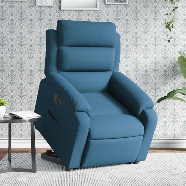 ARDEBO.de - Relaxsessel mit Aufstehhilfe Elektrisch Blau Samt