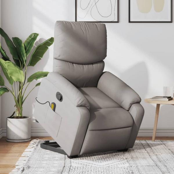 ARDEBO.de - Massagesessel mit Aufstehhilfe Taupe Stoff