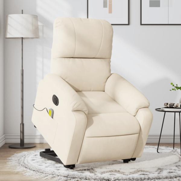 ARDEBO.de - Massagesessel Aufstehhilfe Elektrisch Beige Mikrofasergewebe
