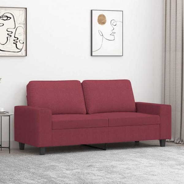 ARDEBO.de - 2-Sitzer-Sofa Weinrot 140 cm Stoff