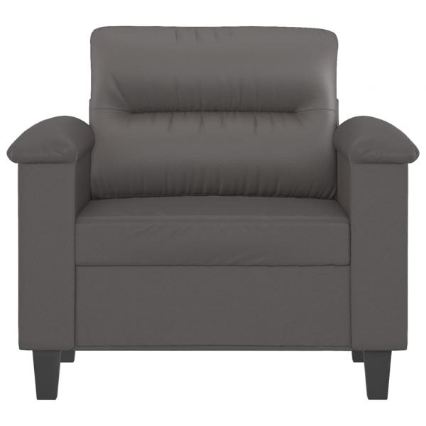 Sessel Grau 60 cm Kunstleder