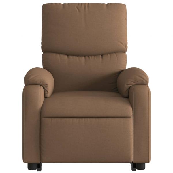 Massagesessel mit Aufstehhilfe Braun Stoff