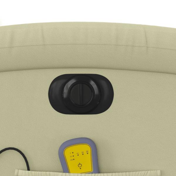 Massagesessel mit Aufstehhilfe Elektrisch Creme Echtleder