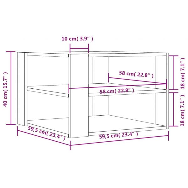 Couchtisch Grau Sonoma 59,5x59,5x40 cm Holzwerkstoff