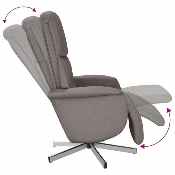 Relaxsessel mit Fußteil Taupe Stoff