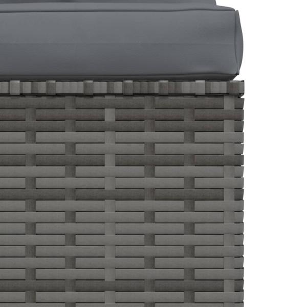 4-tlg. Garten-Lounge-Set mit Kissen Grau Poly Rattan