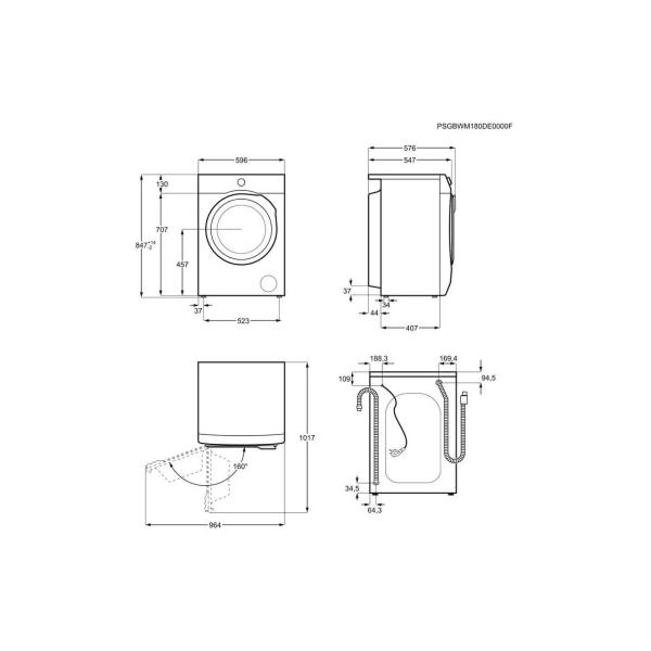 AEG LR6F60488 8kg Frontlader Waschmaschine, 60 cm breit, 1400U/Min, Aqua Control, Mengenautomatik, Nachlegefunktion, Kindersicherung, unterschiebbar, weiß
