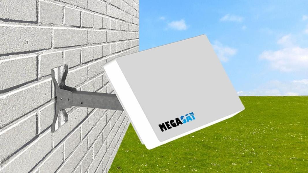 Megasat Flachantenne D4 Profi-Line, SAT, inkl. Quad LNB, weiß (200212)