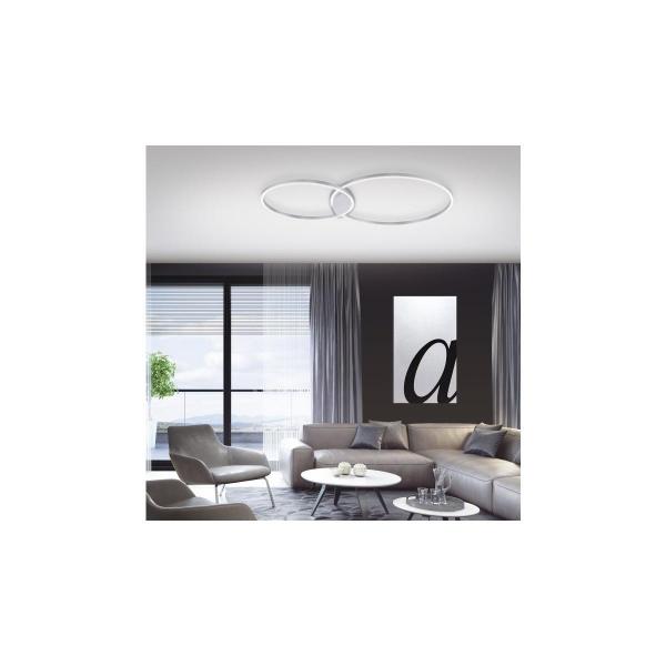 Paul Neuhaus Q-KATE, LED-Deckenleuchte, CCT, modern, dimmbar, Smart Home, 46W, 5520lm, aluminium (6590-95)