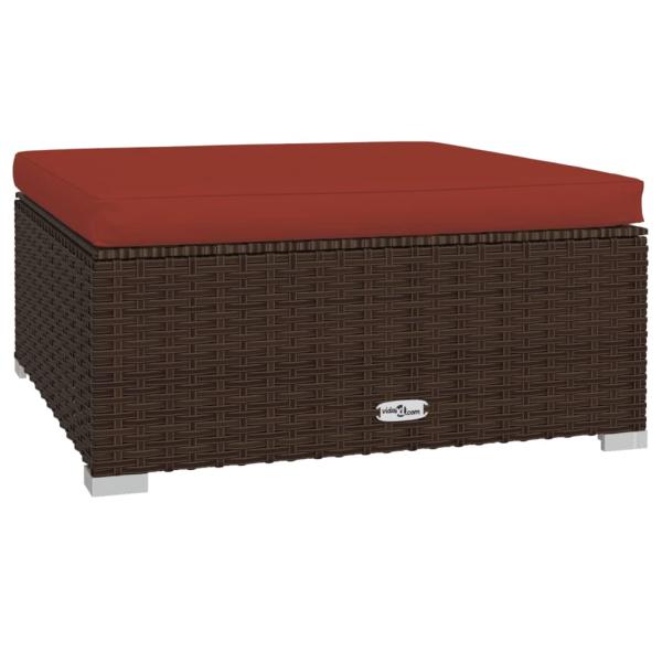 13-tlg. Garten-Lounge-Set mit Kissen Braun Poly Rattan