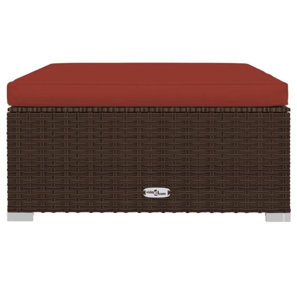 13-tlg. Garten-Lounge-Set mit Kissen Braun Poly Rattan