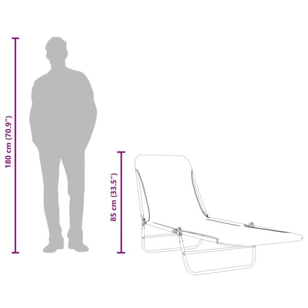 Klappbare Sonnenliegen 2 Stk. Stahl und Stoff Blau