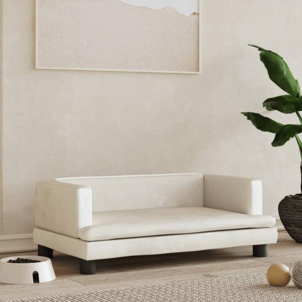 ARDEBO.de - Hundebett Creme 80x45x30 cm Samt