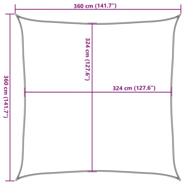 Sonnensegel HDPE Quadrat 3,6x3,6 m Anthrazit