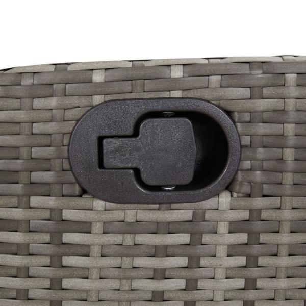 Gartensessel mit Kissen 2 Stk. Verstellbar Grau Poly Rattan