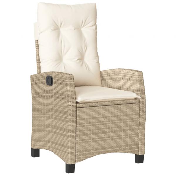 5-tlg. Garten-Essgruppe mit Kissen Beige Poly Rattan