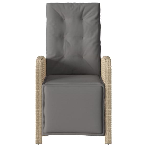 Gartensessel mit Fußteil 2 Stk. Verstellbar Poly Rattan