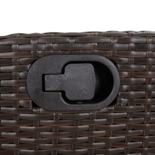 5-tlg. Garten-Essgruppe mit Kissen Braun Poly Rattan