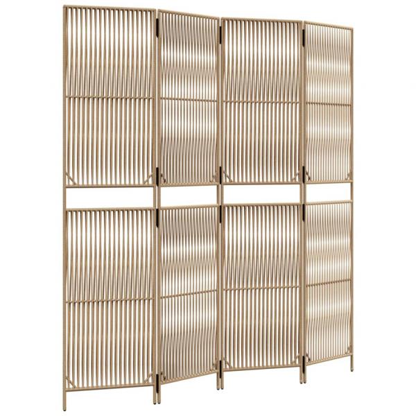 Paravent 4-tlg. Beige Poly Rattan