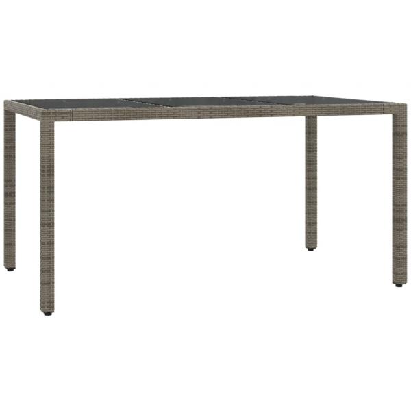 7-tlg. Garten-Essgruppe mit Kissen Grau Poly Rattan