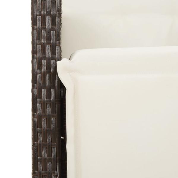 ARDEBO.de - 3-tlg. Garten-Essgruppe mit Kissen Braun Poly Rattan