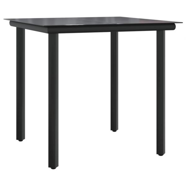 5-tlg. Garten-Essgruppe mit Kissen Grau Poly Rattan