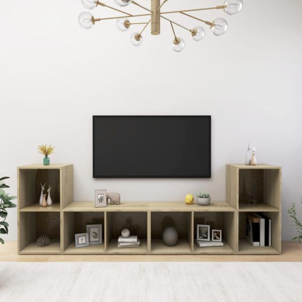 ARDEBO.de - TV-Schränke 4 Stk. Sonoma-Eiche 72x35x36,5 cm Holzwerkstoff