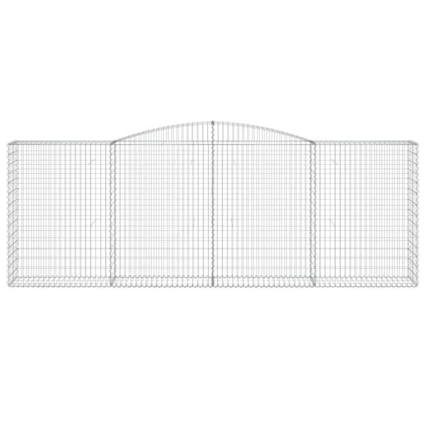 Gabionen mit Hochbogen 8 Stk. 400x50x140/160cm Verzinktes Eisen