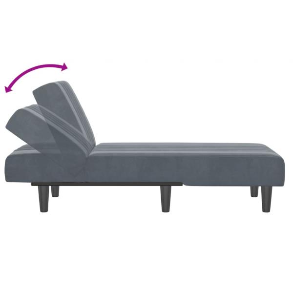 Chaiselongue Dunkelgrau Samt