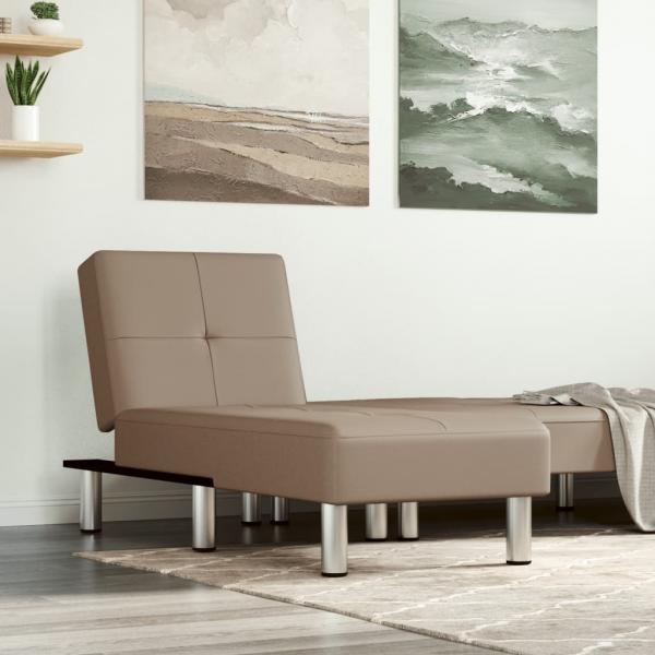 ARDEBO.de - Chaiselongue Capuccino-Braun Kunstleder