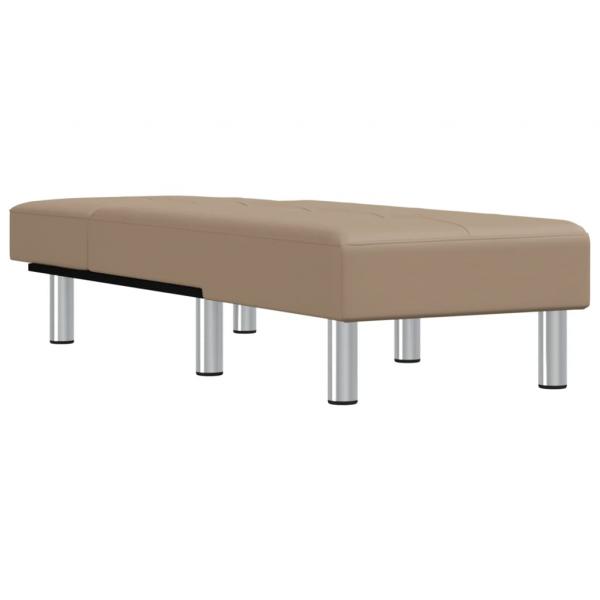 Chaiselongue Capuccino-Braun Kunstleder