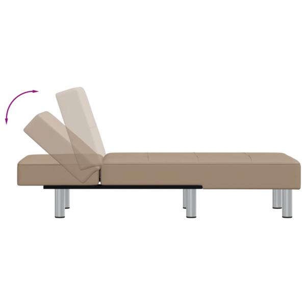 Chaiselongue Capuccino-Braun Kunstleder