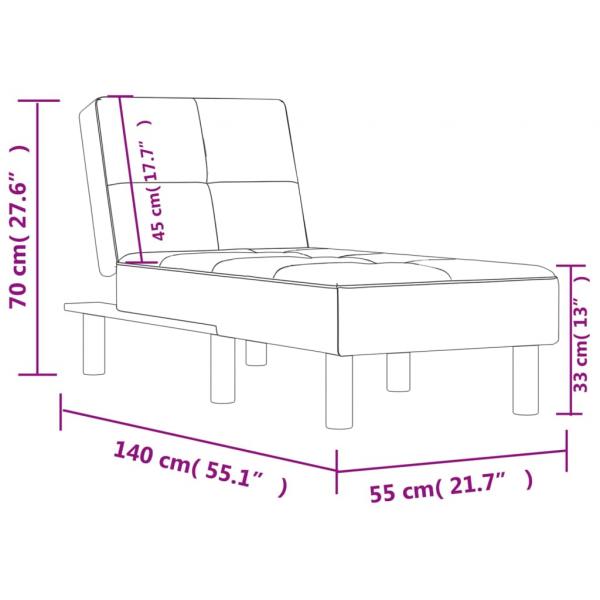 Chaiselongue Capuccino-Braun Kunstleder