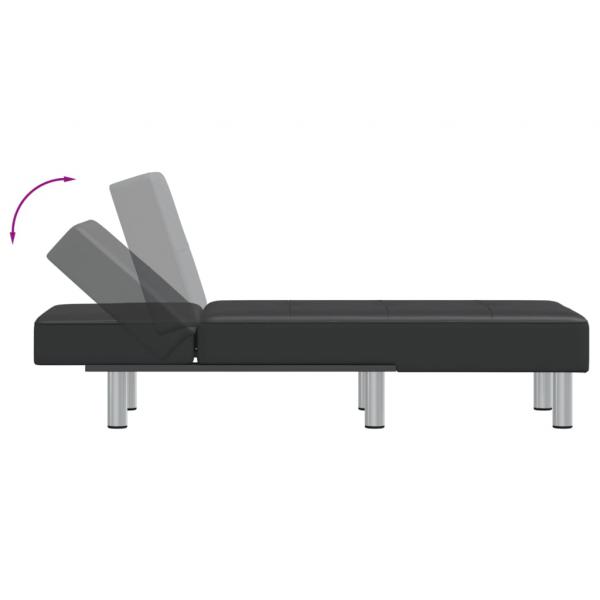 Chaiselongue Schwarz Kunstleder
