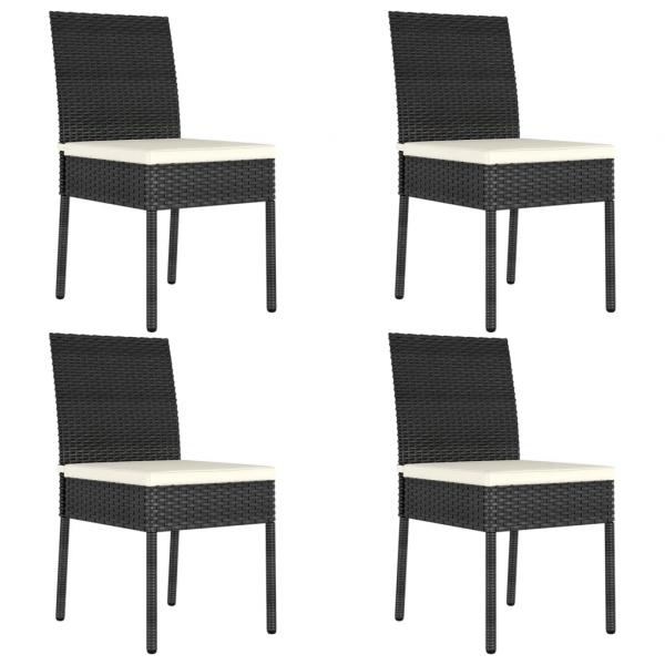 ARDEBO.de - Garten-Essstühle 4 Stk. Poly Rattan Schwarz