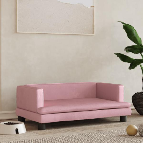 ARDEBO.de - Hundebett Rosa 80x45x30 cm Samt