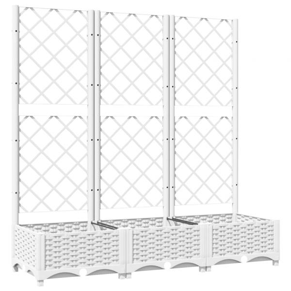 Pflanzkübel mit Rankgitter Weiß 120x40x121,5 cm PP