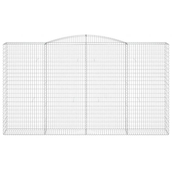 Gabionen mit Hochbogen 4 Stk. 400x50x220/240cm Verzinktes Eisen