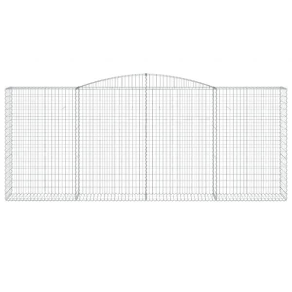 Gabionen mit Hochbogen 5 Stk. 400x50x160/180cm Verzinktes Eisen