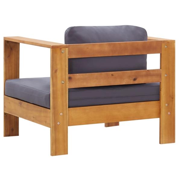 4-tlg. Garten-Lounge-Set mit Kissen Grau Massivholz Akazie
