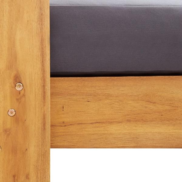 4-tlg. Garten-Lounge-Set mit Kissen Grau Massivholz Akazie