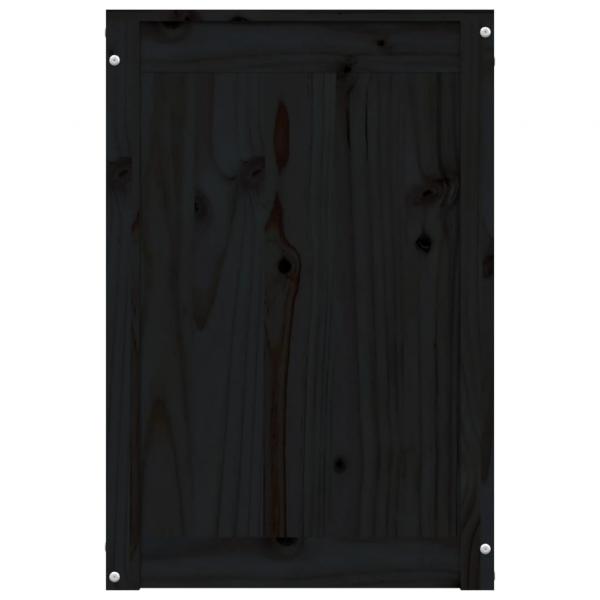 Wäschetruhe Schwarz 44x44x66 cm Massivholz Kiefer