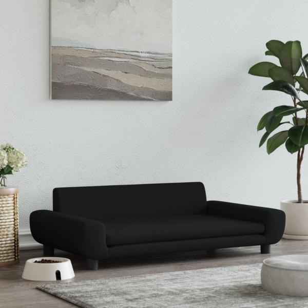 ARDEBO.de - Hundebett Schwarz 100x54x33 cm Samt