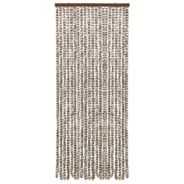 Insektenschutz-Vorhang Taupe und Weiß 56x185 cm Chenille