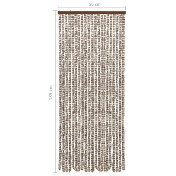 Insektenschutz-Vorhang Taupe und Weiß 56x185 cm Chenille