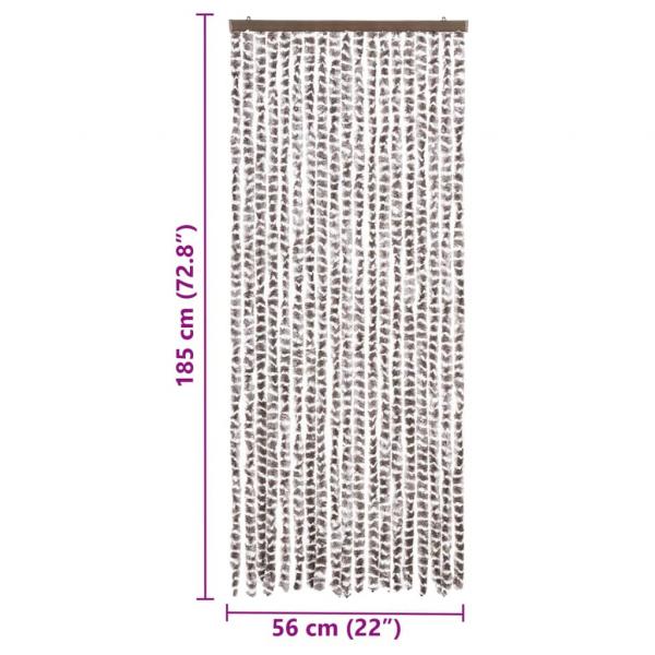 Insektenschutz-Vorhang Taupe und Weiß 56x185 cm Chenille