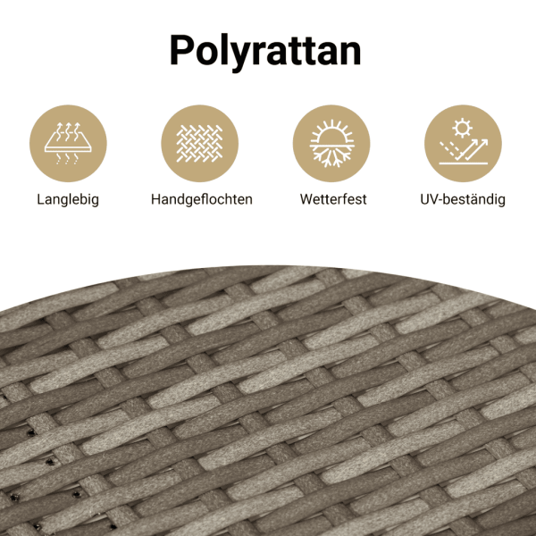 11-tlg. Garten-Sofagarnitur mit Kissen Grau Poly Rattan