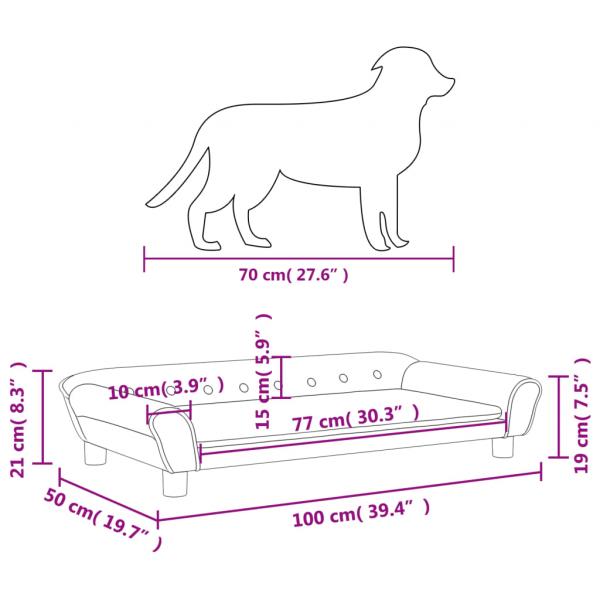 Hundebett Braun 100x50x21 cm Samt