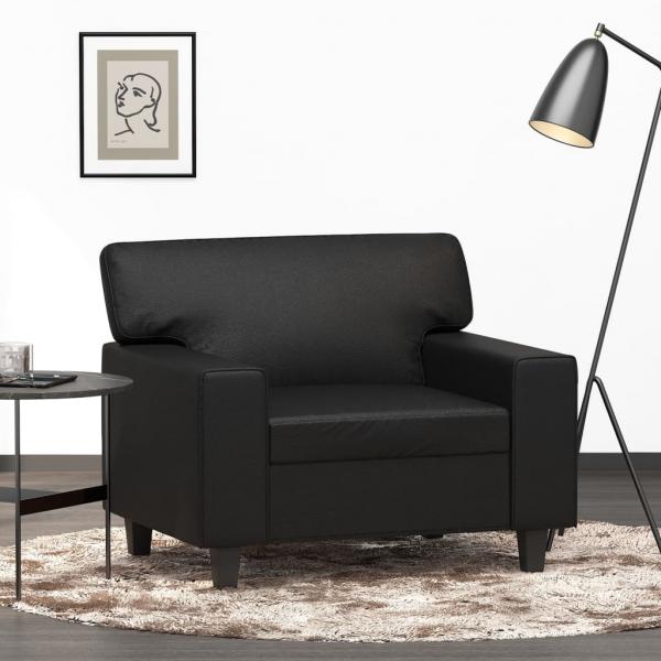 ARDEBO.de - Sessel Schwarz 60 cm Kunstleder