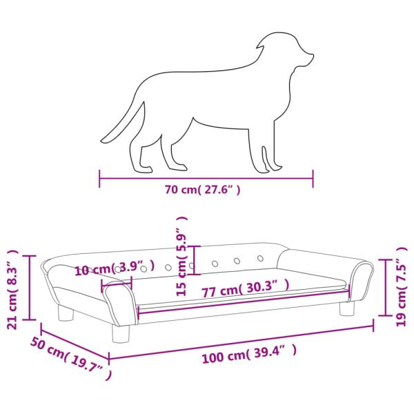 Hundebett Blau 100x50x21 cm Samt